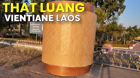 Visiting That Luang with cousins in Vientiane, Laos!