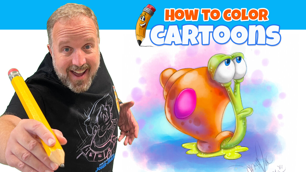 How to Color a Cartoon Snail on the Computer