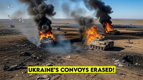 No Escape: Drone Swarm Strikes Ukrainian Convoys in Deadly Precision Attack!