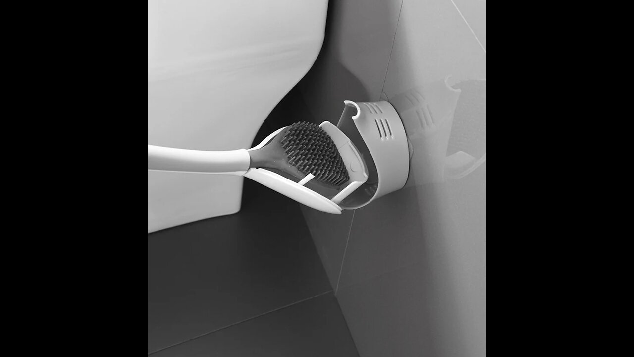 Wall Mounted Toilet Brush Set, with Holder, Soft Bristles & No-punch Installation