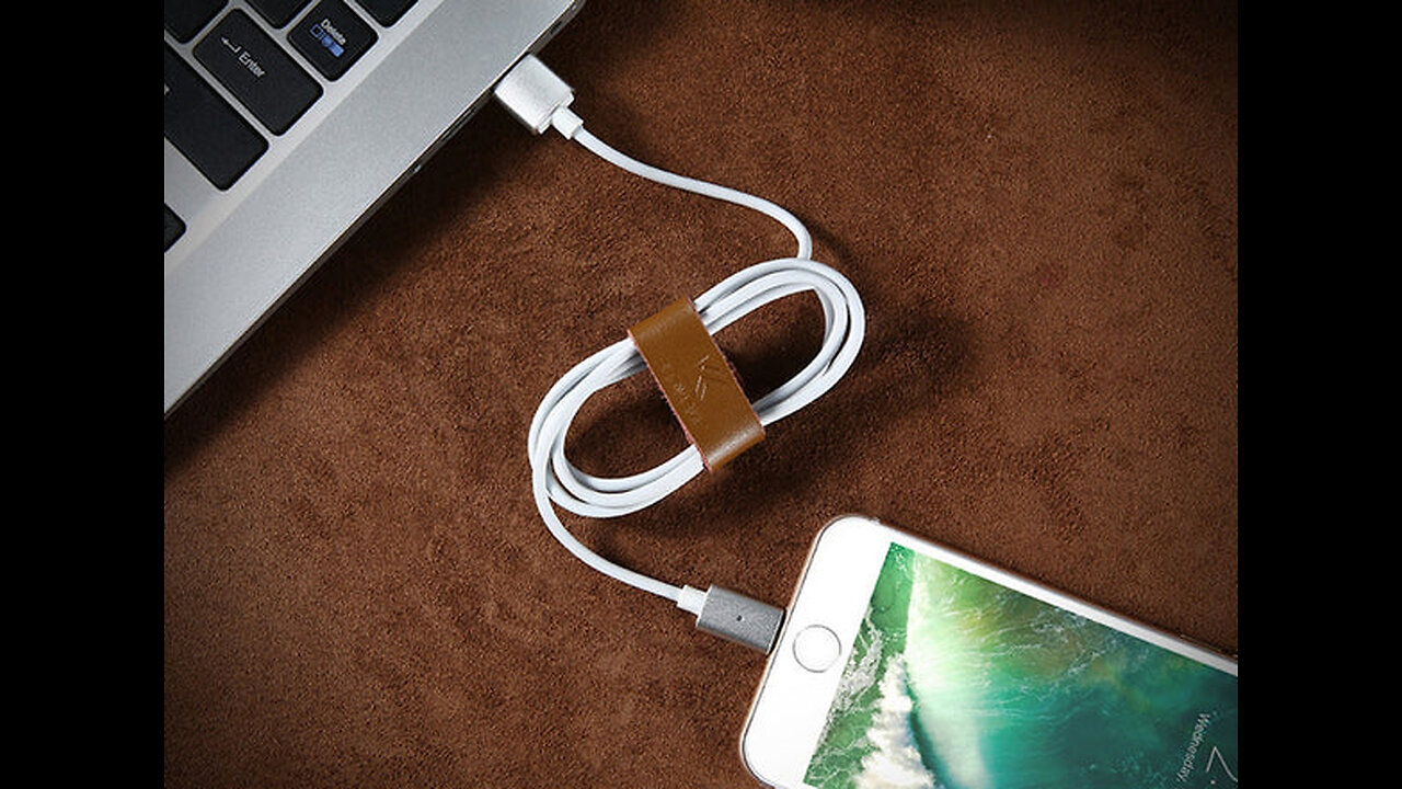 Secure and Organize Cables with Genuine Leather Cable Organizer