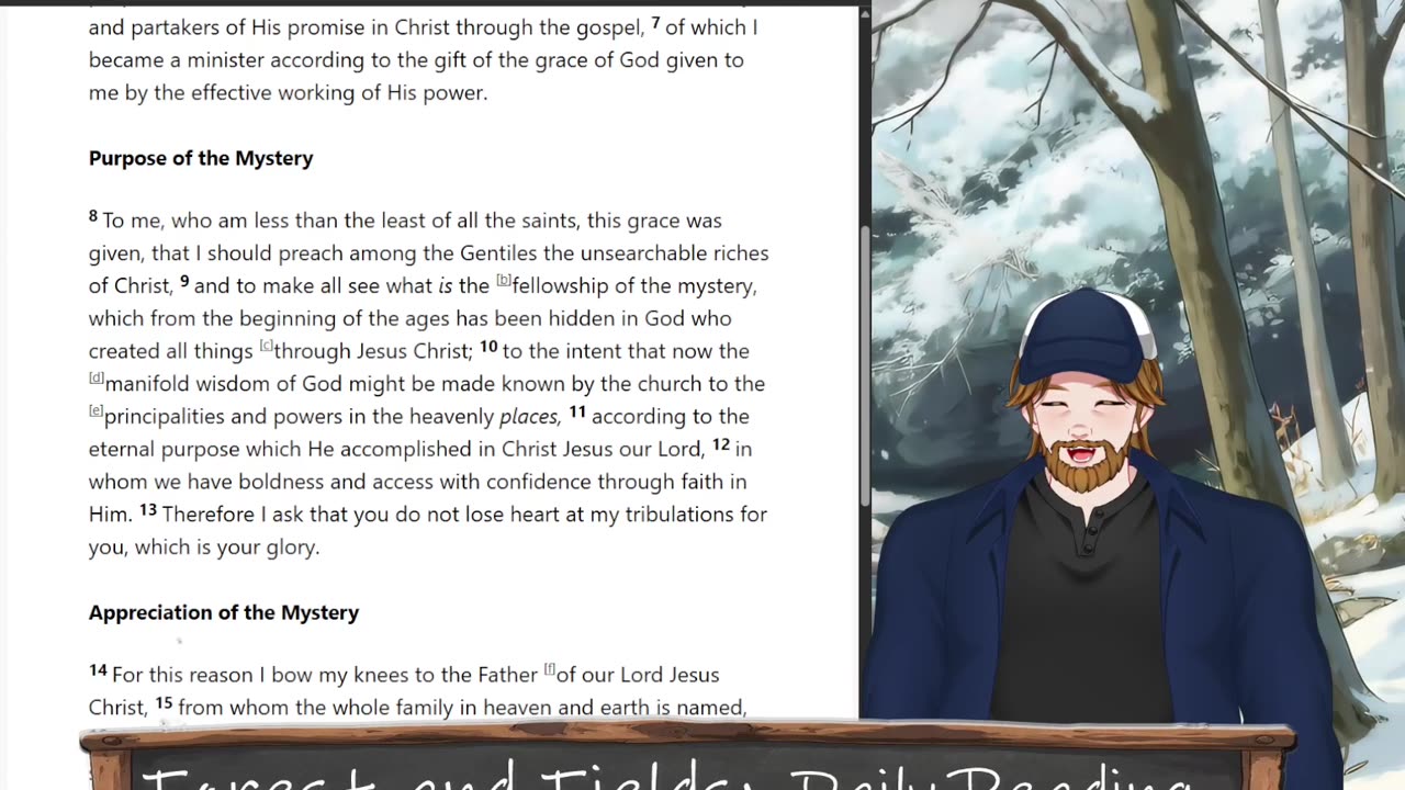 Forest an Fields Daily reading: Ephesians 3