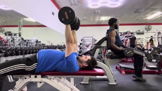 Dumbbell Flat Bench Press 75LBs 8 Reps