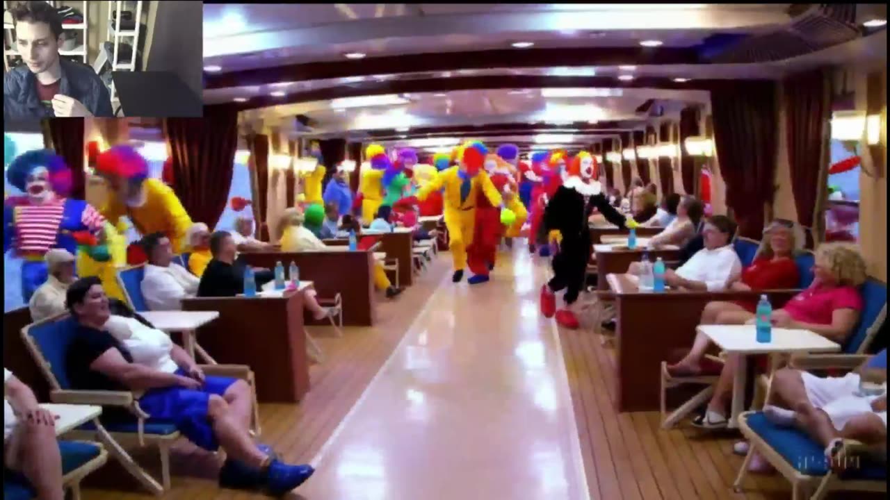 Outtake #2,278 Of The Clowns Roam Around A Cruise Ship Fake Funny Parody Video With Live Commentary
