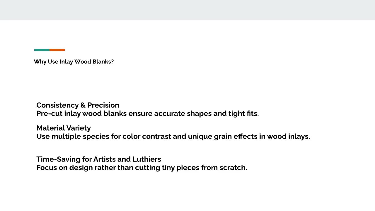 inlay wood blanks in woodworking and luthiery