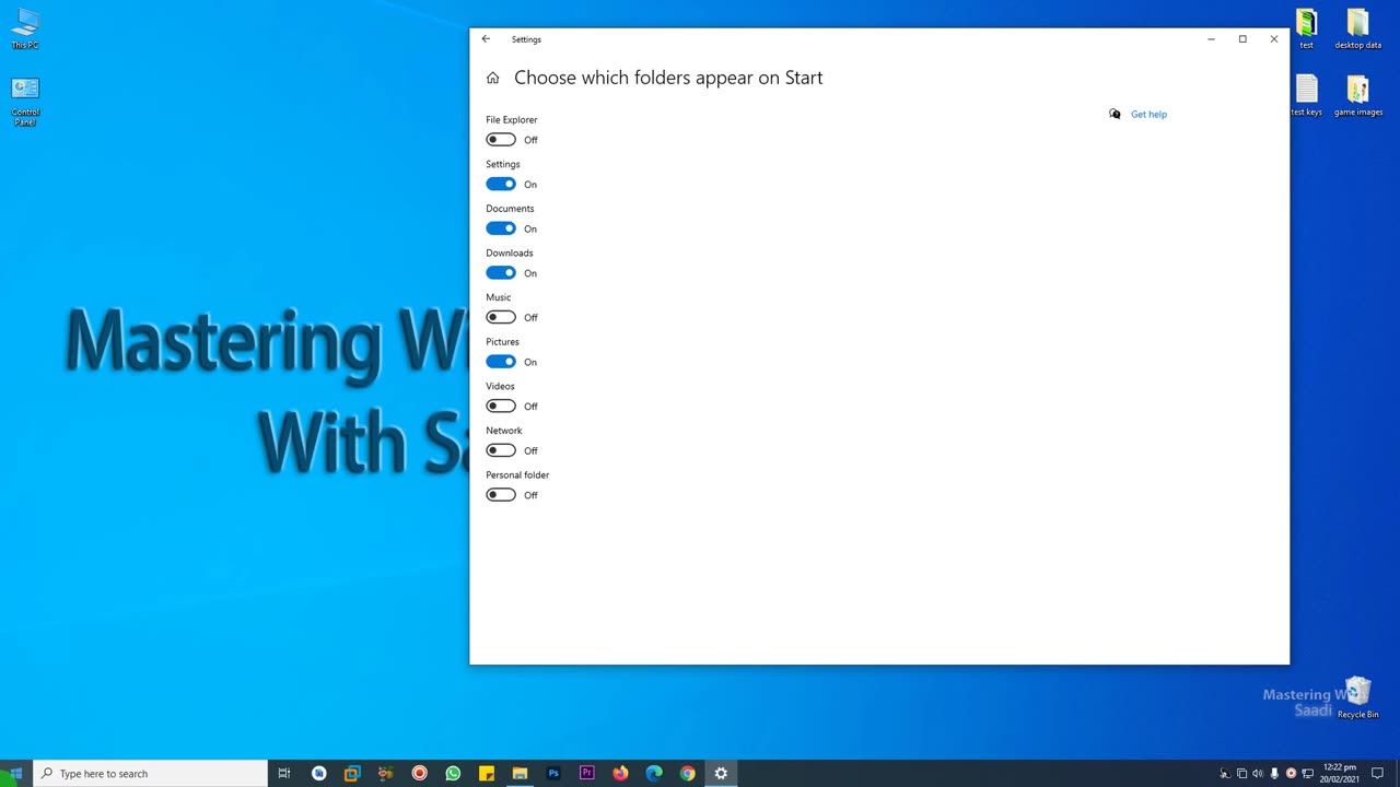 How To Choose Which Folder Appear On Start