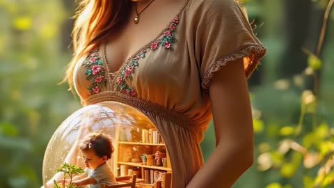 “Glowing Womb with Visible Baby | Emotional Pregnancy Art | AI Concept 2025”
