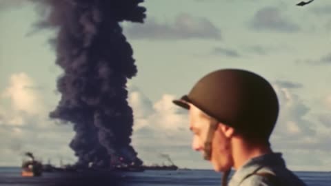 BURNING OF USS MIS... - BURNING OF USS MISSISSINEWA DEPTH CHARGE ATTACKS JAP. SUICID - 428-npc-17080