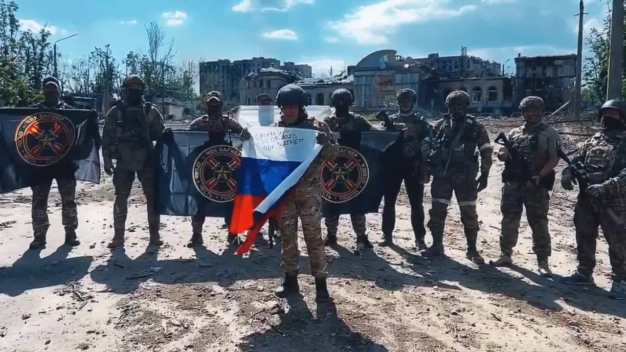 A Prigozhin PMC Wagner video, following it's overrun of Artemovsk