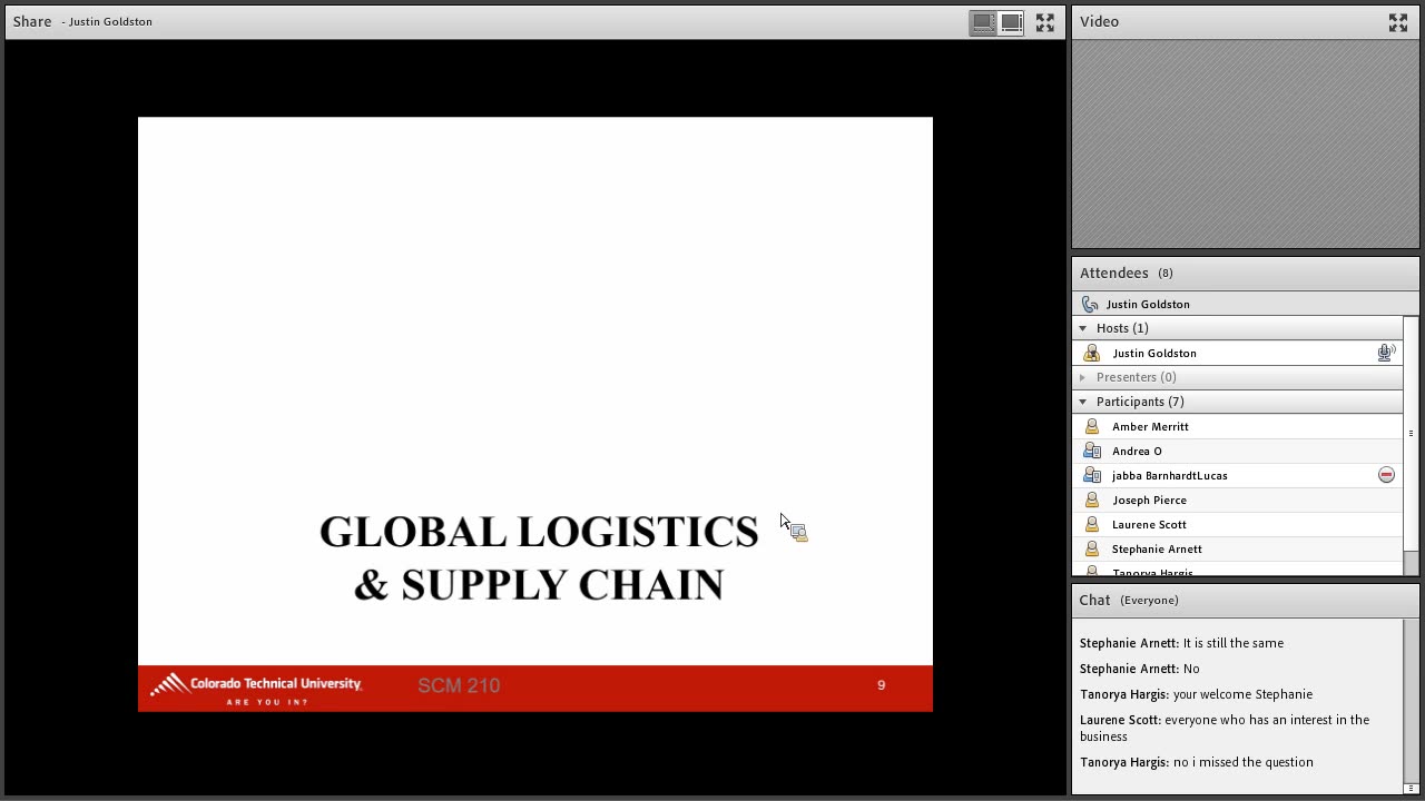 SCM210 - International Supply Chain Colorado Tech University Dr. Justin Goldston c. 2017
