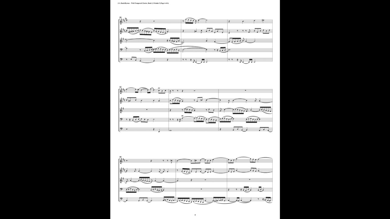 J.S. Bach - Well-Tempered Clavier: Part 2 - Prelude 05 (Brass Quintet)