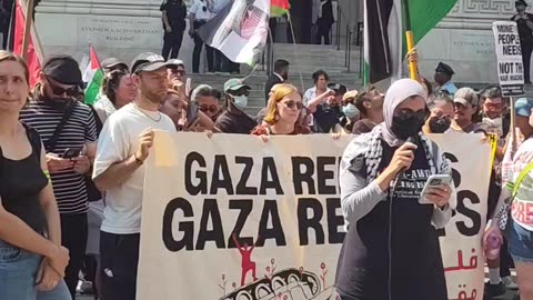 "STOP STARVING GAZA" demand ANTI-GENOCIDE New Yorkers.