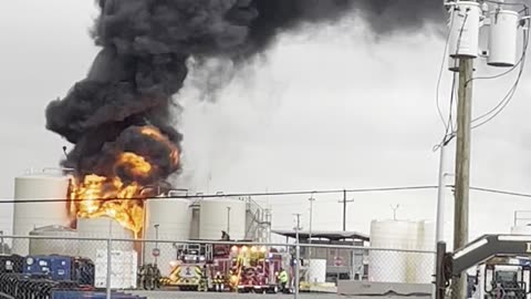 Lightning Strike Sparks Storage Tank Fire