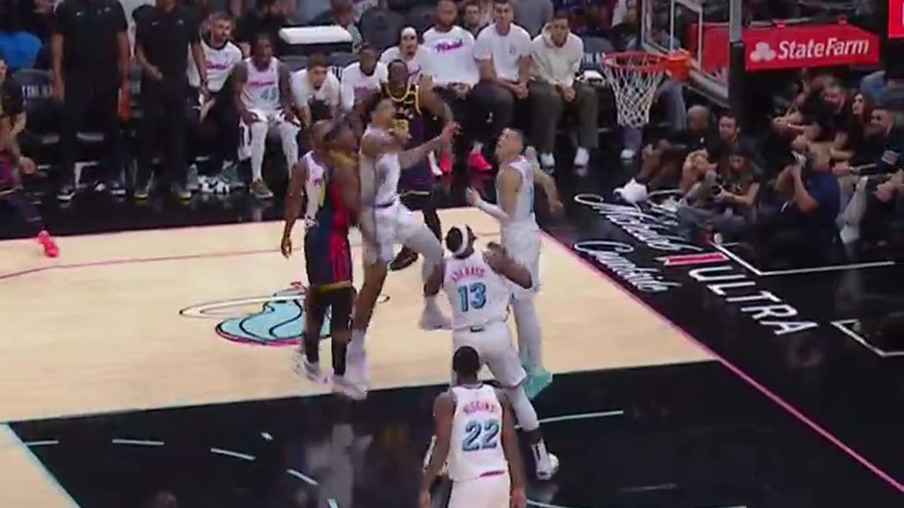 NBA - Jimmy muscles his way to the hoop for his first bucket back in Miami