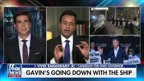 In "IN THE DUSTBIN OF HISTORY," Ramaswamy blasts Newsom.