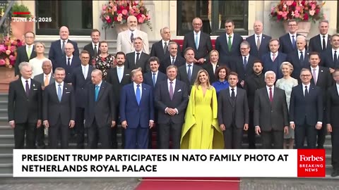 President Trump Participates In NATO Family Photo At Netherlands Royal Palace