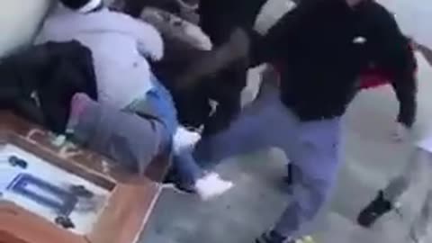 Guy Beaten By A Group Of Other Dudes While His Girlfriend Tried Protecting Him