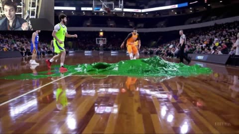 The Large Green Slime Spill On A Professional Basketball Court Fake Funny Parody Video