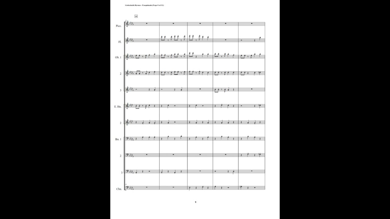 Louis Moreau Gottschalk – Pasquinade (Double Reed Nonet + Piccolo & Flute)