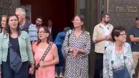 Hundreds of mostly Christians in Munich, Germany, formed a human chain around a synagogue