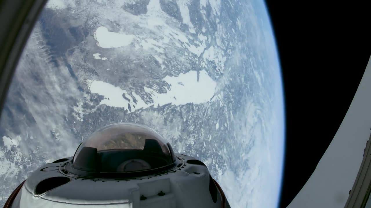 Views from the Dragon spacecraft during Fram2, the first polar-orbit human
