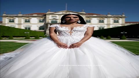 princess bridal dress With Tiered Tulle Skirts That Float on Air ☁️ #BridalStyle #WeddingDress