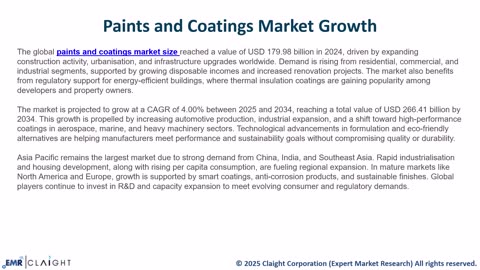 Paints and Coatings Market Size, Share, Trends and Forecast | 2034