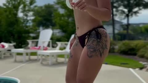 Sexy hot girl swim