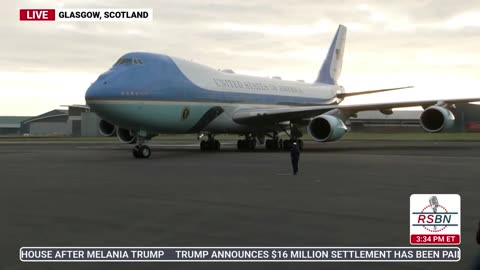 WATCH: President Trump Arrives in Scotland for Five-Day Trip - 7/25/25