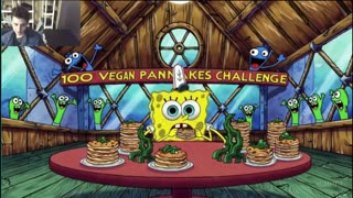 SpongeBob SquarePants Attempts The Vegan Pancakes Eating Challenge Fake Funny Parody 2D Animated