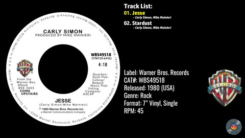 Carly Simon – Jesse (Full Record) – 1980 – CAT.# WBS49518