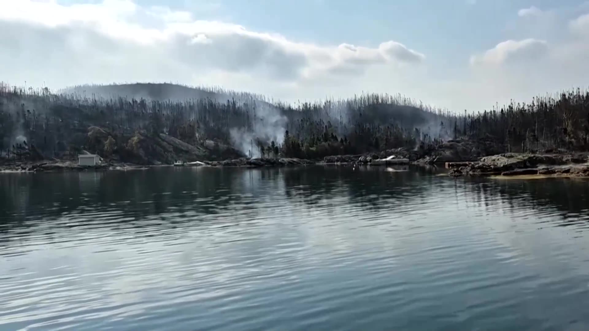 Eyewitness video shows wildfire burning near Canadas Chance Harbour