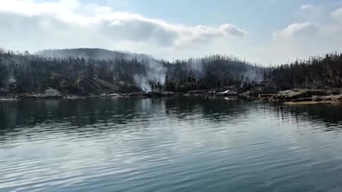 Eyewitness video shows wildfire burning near Canada's Chance Harbour