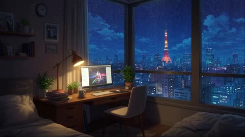 Rainy Night Lofi 🌧 Retro Chill in a Cozy Apartment | Lofi Hip Hop Mix