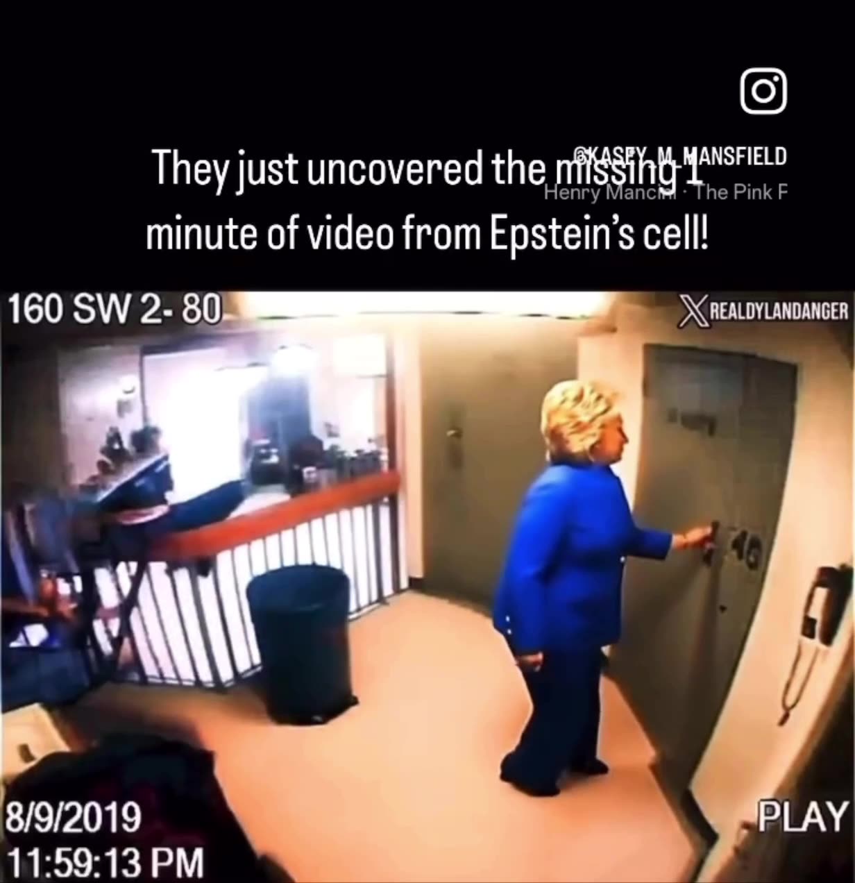 They just uncovered the missing minute of video from Epsteins cell!