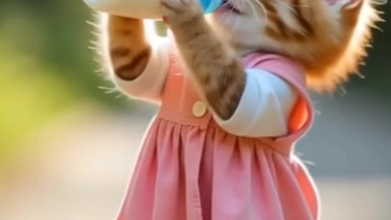 Cute Cat 😺🍼 Dudi dudi dum dum