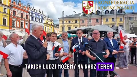 Zamość, Rynek Wielki - protest przeciwko nielegalnej imigracji, która zagraża bezpieczeństwu