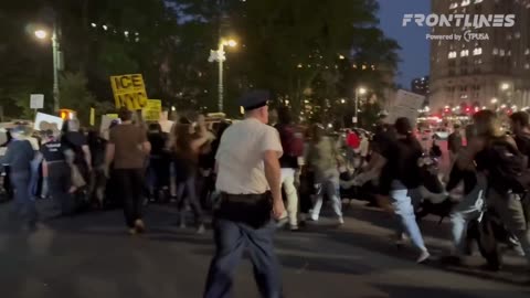 NYC- After 4 hours of blocking the streets, stopping traffic and multiple warning to move