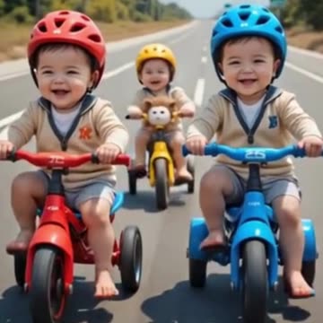 Adorable Babies Driving Tricycle and Very Excited #trending #viral