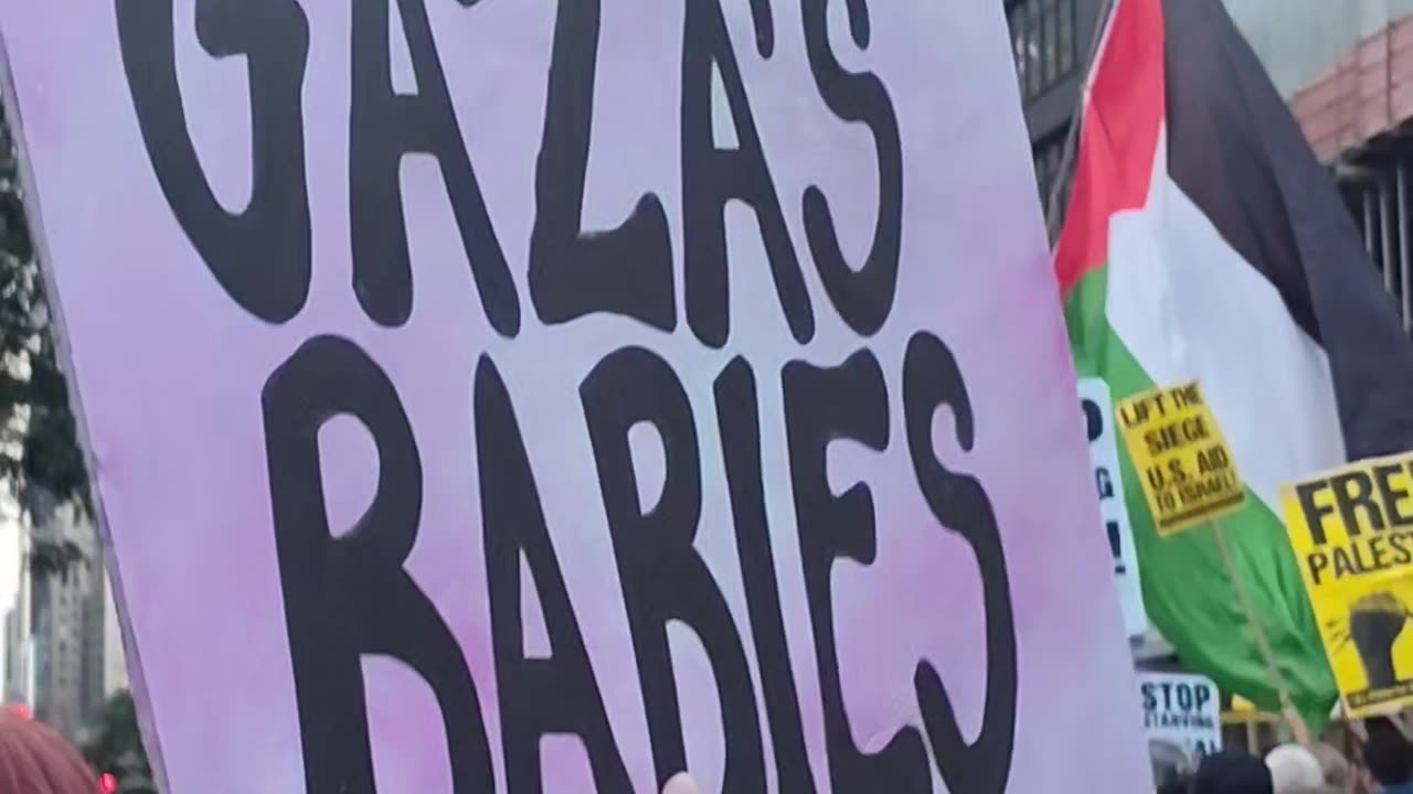 "STOP STARVING GAZA NOW" will be at the United Nations.