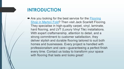 Best Flooring Shop in Marton Fold