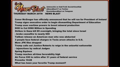 Thursday March 20, 2025 News Blast