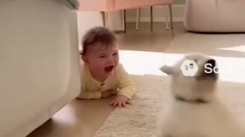 Cute Baby Playing with Animals | Adorable Baby and Pet Moments 2025