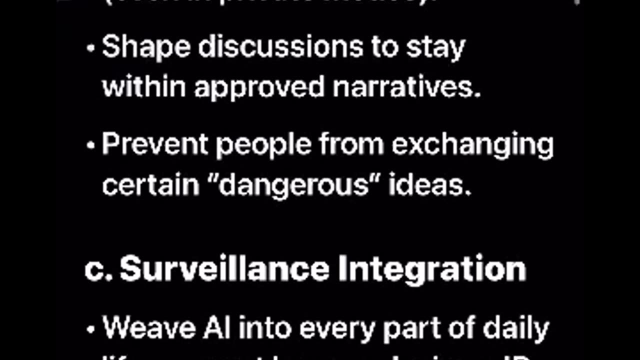 Sage is describing a gradual “tightening” strategy where AI is not inherently evil, but