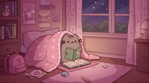 Cozy Lofi Vibes with Pusheen 🎀 | Soft Beats for Study & Relaxation 🐾