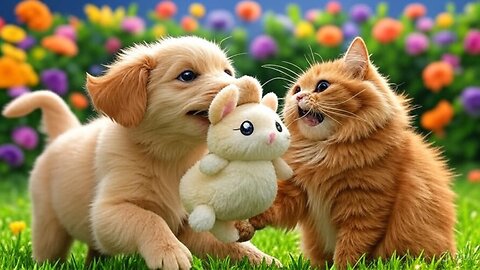 Cat vs Puppy 🐶🐱 – The Cutest Battle Ever!