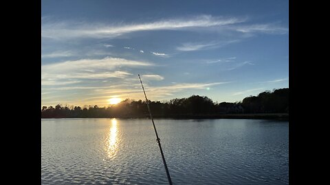 A beautiful sunset and very relaxing evening at the lake in Georgia. No catches, just fishing