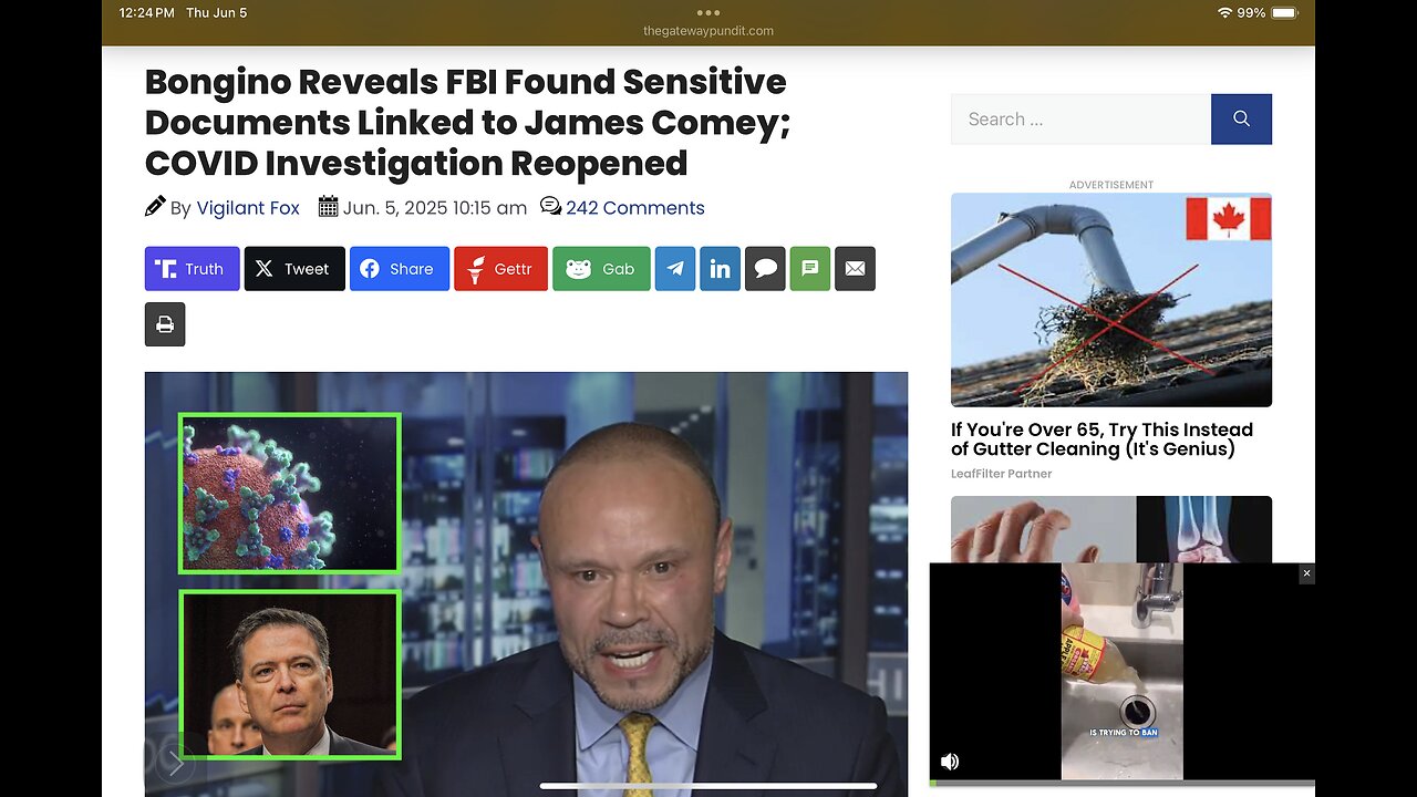 Bongino Reveals FBI Found Sensitive Documents Linked to James Comey; COVID Investigation Reopened