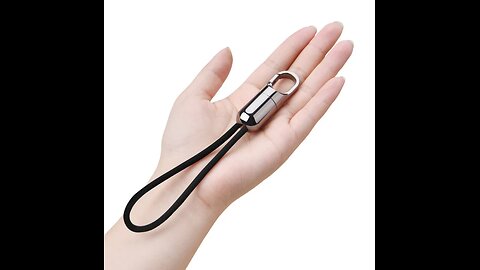Portable Tangle-free 22cm Short USB Cable with Keychain Ring, Quick Charge & Data Transfer