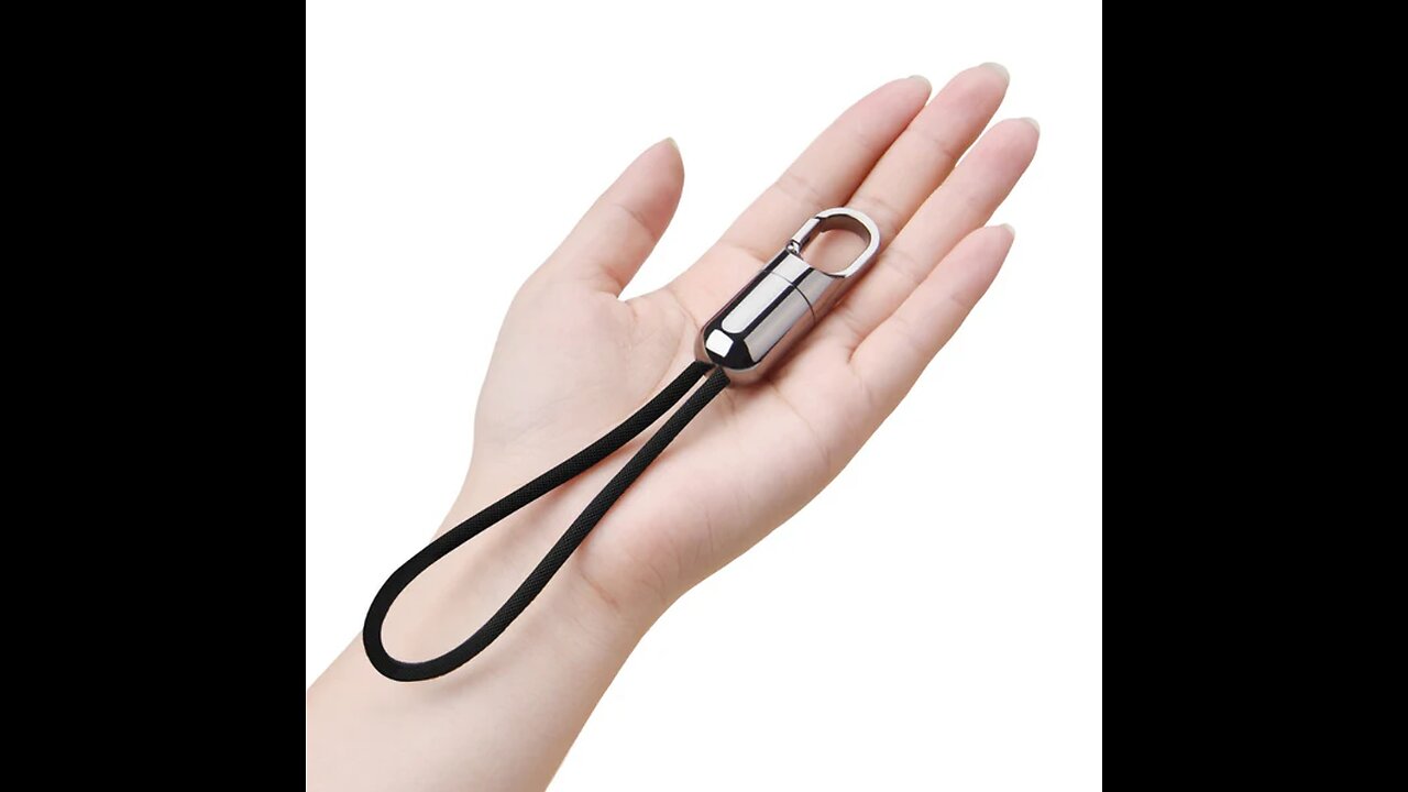Portable Tangle-free 22cm Short USB Cable with Keychain Ring, Quick Charge & Data Transfer